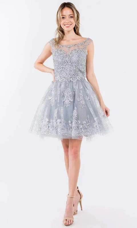 Don’t Miss These Deals Elizabeth K - GS1964 Cap Sleeve Glitter Illusion Dress