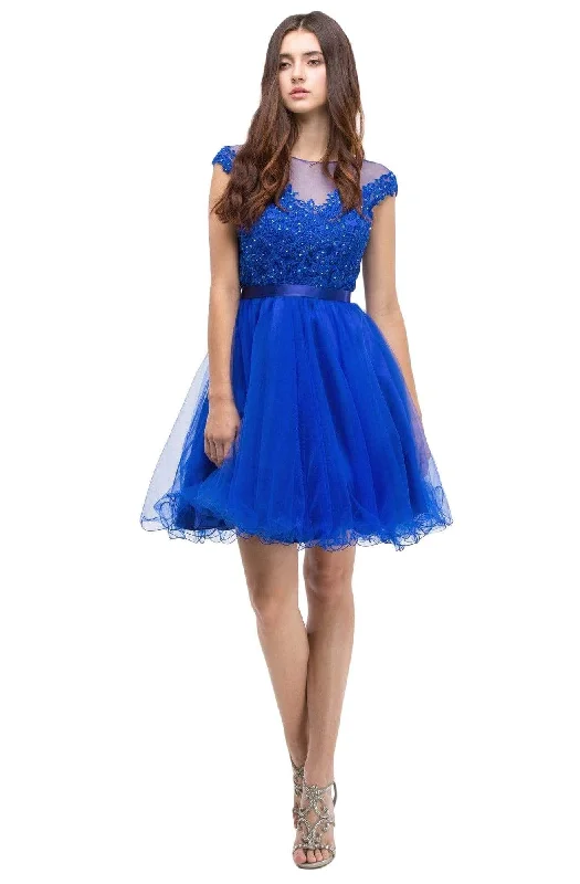 Seasonal Discounts Eureka Fashion - 3622 Lace Illusion Bateau A-line Dress