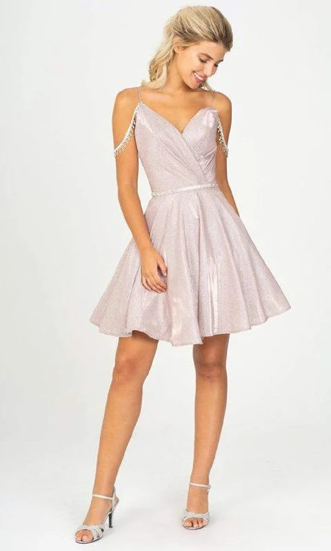 Weekend Super Savings Eureka Fashion - 9722 Shiny Glittered Cocktail Dress