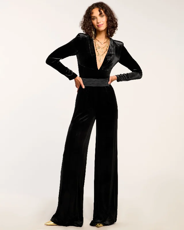 Weekend Limited-Time Offers Gabriel Velvet Plunging Jumpsuit