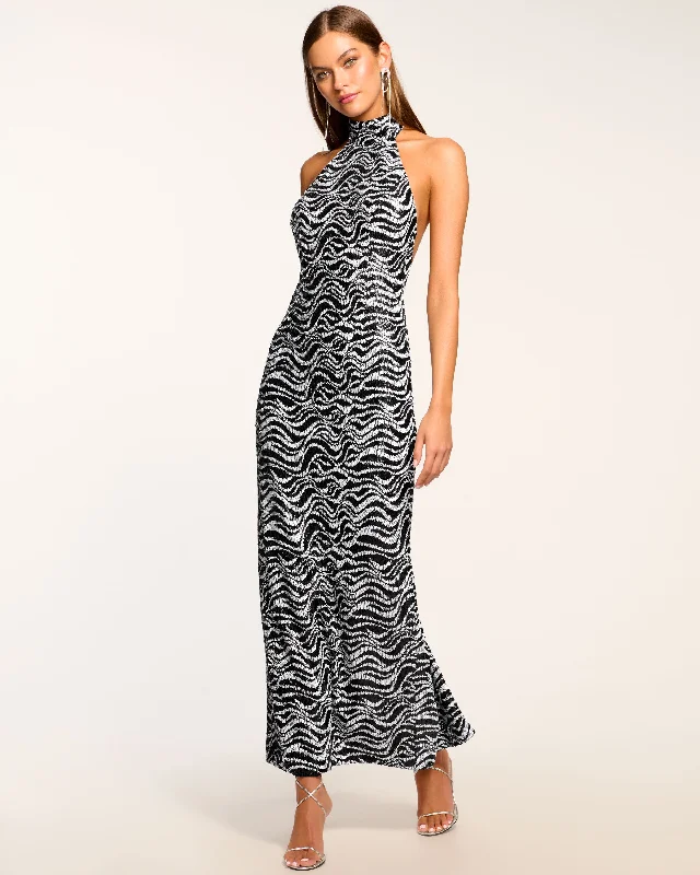 Weekend Special Bargains Liliane Sequin Halter Gown