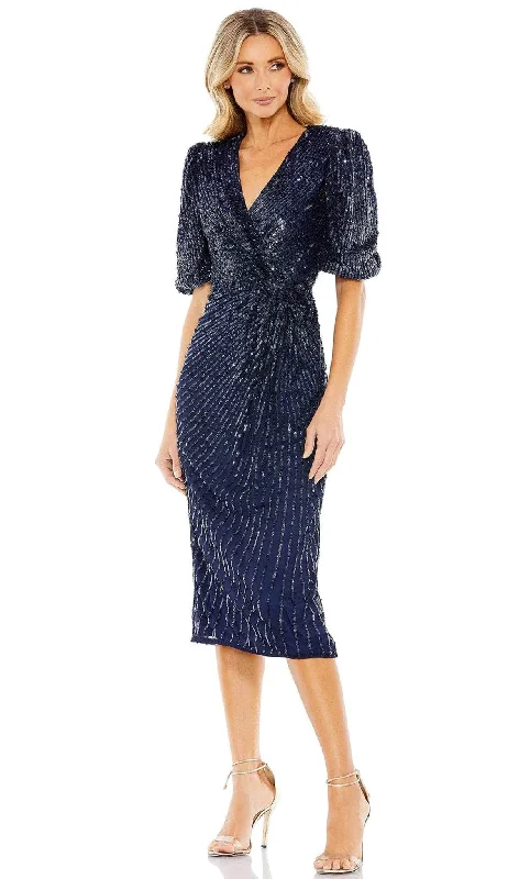 Shop & Save Instantly Mac Duggal 5578 - Puff Sleeve Sequin Cocktail Dress