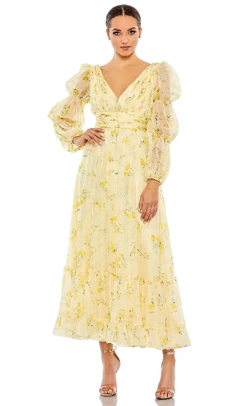 Today's Offer Mac Duggal 68246 - Tiered Puff Sleeve Evening Dress