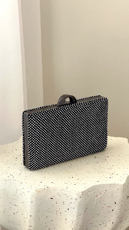 Limited Time Bargain Mariah Diamante Structured Clutch - Black
