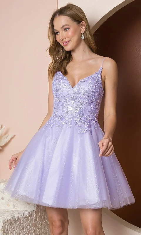 Unmissable Deals Embroidered Glitter-Lace Short Homecoming Dress