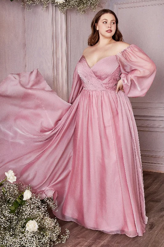 Shop More, Save More Cinderella Divine CD243C Off Shoulder Long  A Line Formal Prom Dress