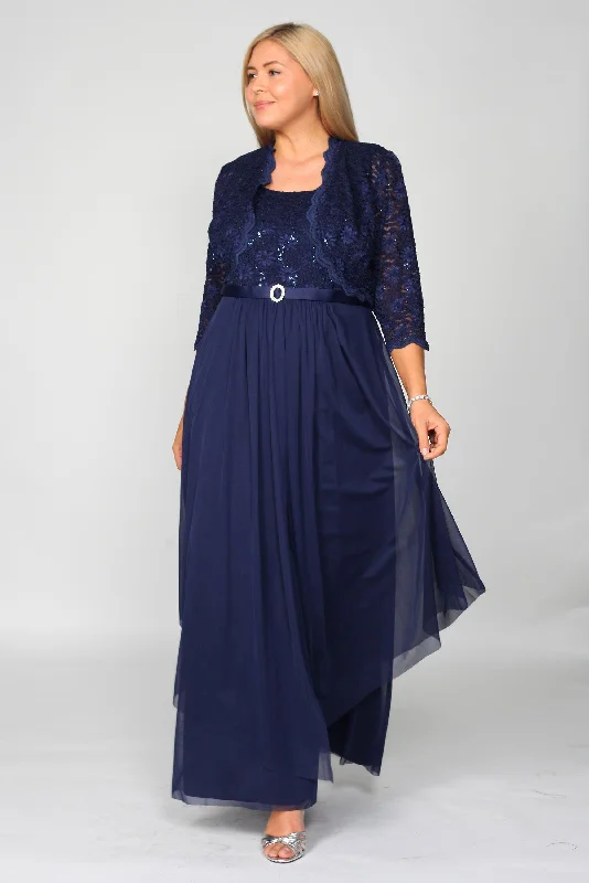 Weekend Best Price Deals R&M Richards 7300W Long Mother Of Bride Plus Size Jacket Dress