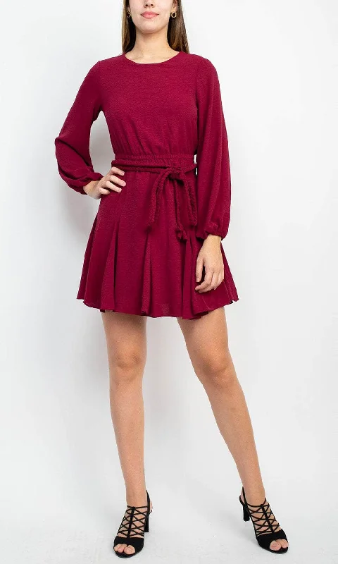 Today's Offer Sage Collective SU05D02 - Bishop Sleeve Twill Cocktail Dress