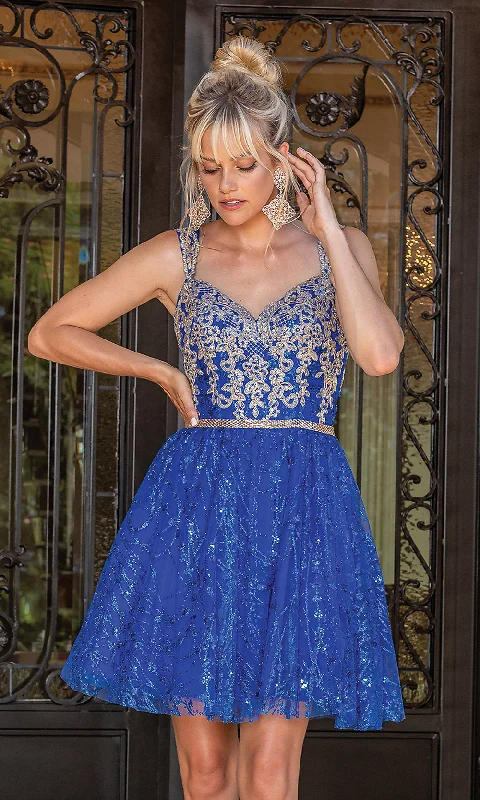 Big Bargain Bonanza Corset-Bodice Glitter Embellished Short Hoco Dress