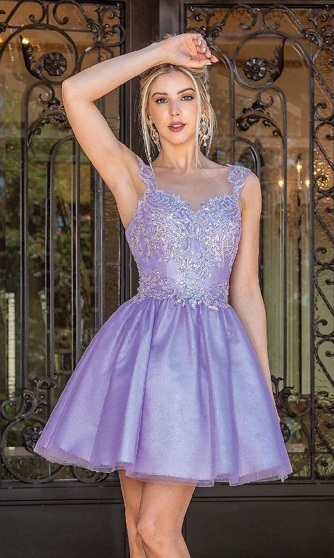 Big Offers Short Embroidered Glitter Babydoll Party Dress