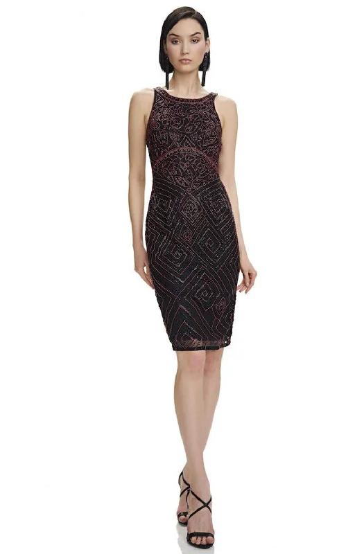 Weekend Sale Frenzy Theia - 883782 Bead Embellished Bateau Cocktail Dress