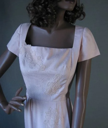 Weekend Discount Blast 50s Pink Dress Lace Trim Wedding Guest Women's Vintage Shannon Rodgers Medium VFG Weekend Discount Blast 50s Pink Dress Lace Trim Wedding Guest Women's Vintage Shannon Rodgers Medium VFG