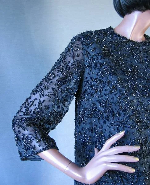 Weekend Specials Galore Women's 60s Cocktail Dress Vintage Fully Beaded Elsie Tu Hong Kong Medium VFG Weekend Specials Galore Women's 60s Cocktail Dress Vintage Fully Beaded Elsie Tu Hong Kong Medium VFG